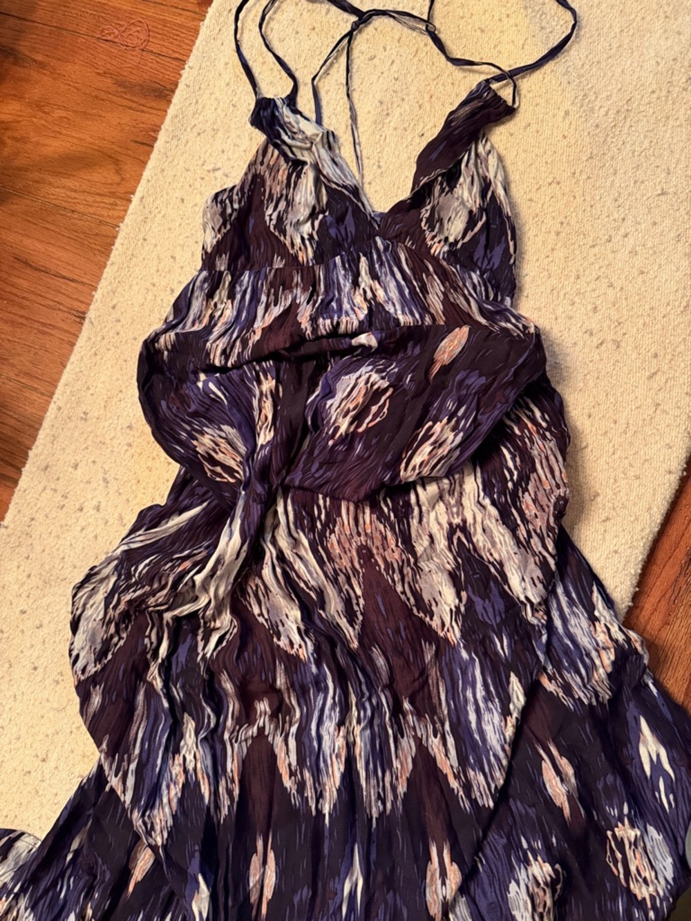 Lani Black and Navy Abstract Print Dress